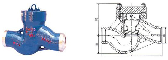 H61Y焊接式電站止回閥結(jié)構(gòu)圖