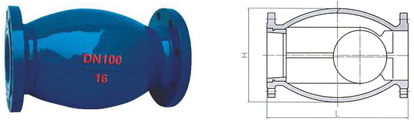 HQ44X單球微阻球形止回閥結(jié)構(gòu)圖